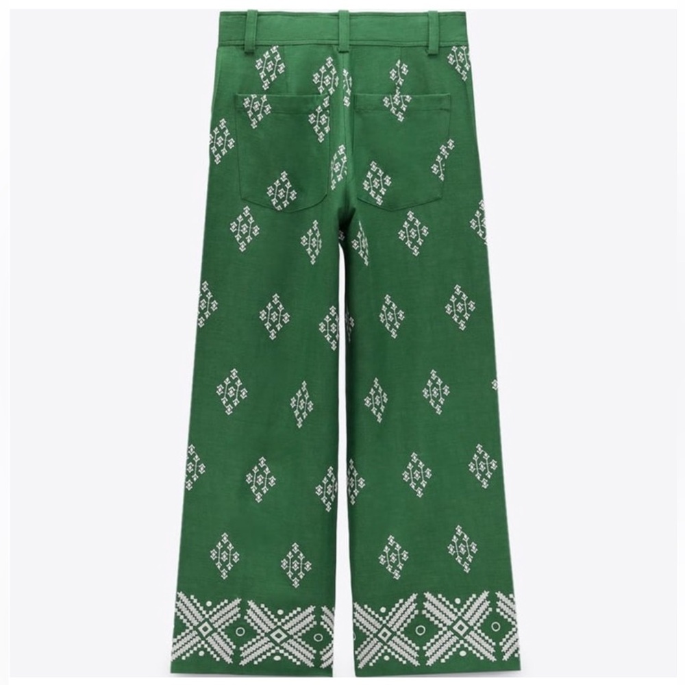 Zara Linen Blend Cropped Trousers
